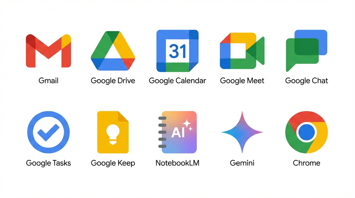 Google Workspace対象アプリ一覧
